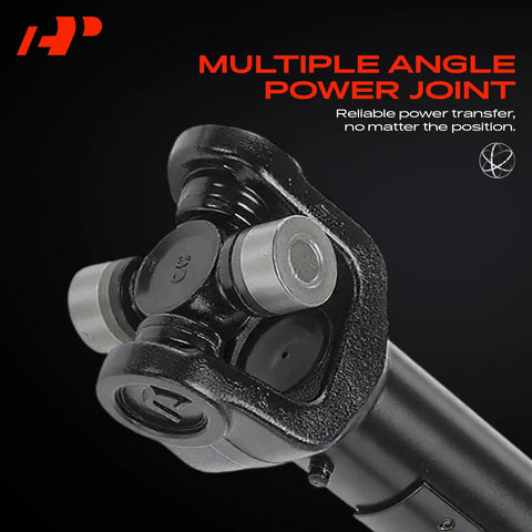Beefed Up Front Driveshaft Assembly For Jeep Cherokee Comanche Wagoneer 1987-2001 4WD With Automatic Transmission Only Plug And Play Upgrade Fits 53005542AC 53005542 53003248 53005040 938 showing multiple angle power joint