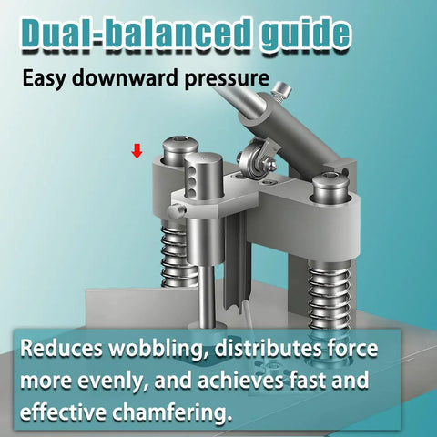 Heavy Duty Corner Rounder Press Built Like A Tank With Dual R6 And R10 Radius Dies For Laminates Plastics And Business Cards Solid Steel Frame showing dual-balanced guide for effective chamfering.
