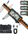 Rechargeable Digital Caliper 6 Inch 150 mm Stainless Steel With IP54 Protection Auto Off Type C Fast Charge LCD Screen
