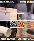 Demonstration of All In One 246 Piece Drill Bit and Screwdriver Bits Set for wood, metal, plastic, and masonry drilling