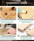 Installation steps for 250 Piece One Quarter Inch Fluted Wood Dowels Kit With Beveled Ends For Easy Insertion And Tight Joints