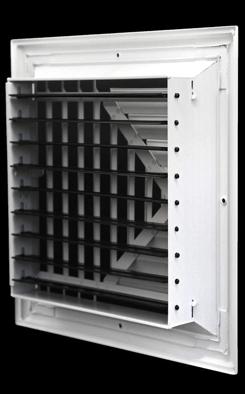 Premium 12x12 HVAC Vent Cover One Way Aluminum Ceiling Diffuser Square, showing powder coat finish and scratch resistant edges
