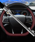 Heavy Duty Steering Wheel Lock Security Bar With Retractable Design for cars with safety hammer visible on steering wheel