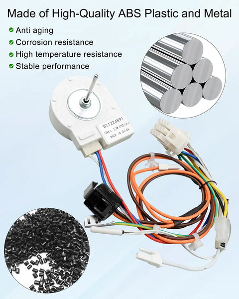 Premium Refrigerator Evaporator Fan Motor No Sweat Install For Whirlpool Maytag KitchenAid Heavy Duty Quiet Cooling Replacement Part Top Drawer Chill Performance