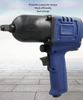 Precision Crafted Heavy Duty Pneumatic Impact Wrench, 1/2 Inch High Torque Air Tool in blue for auto repair, showcasing durable design.
