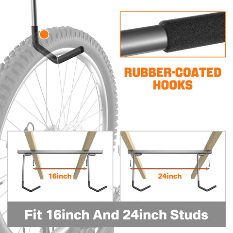 Ceiling Mounted Overhead Bike Rack For Garage Space Saving Storage Hooks That Hold 2 Bikes Horizontally Or 4 Bikes Vertically Adjustable Mount