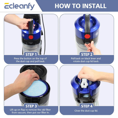 Installation guide for 4 Pack Replacement Filters For WindTunnel Upright Vacuum Cleaners UH71250 UH72630 UH72625