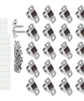 20Lots Furniture Casters, Bottom Mounted for Secure Installation, 20 small casters, screws, adhesive pads displayed on white background.