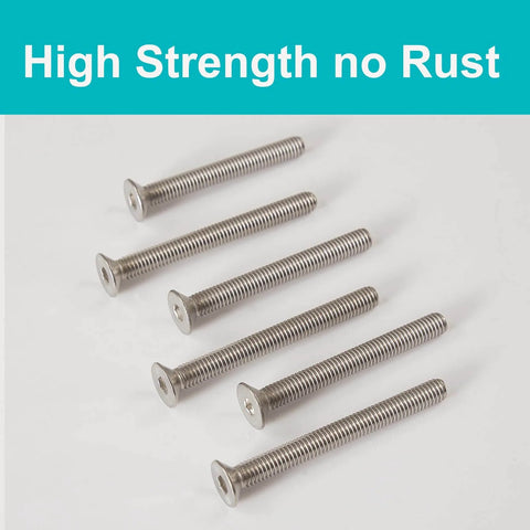 M6 1.0 By 16mm Flat Head Hex Socket Cap Screws Countersunk Bolts 304 Stainless Steel Fully Threaded Bright Finish