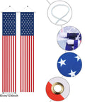 Patriotic Outdoor American Flag Banners Set Of Two For Fourth Of July Independence Day And Memorial Day, weatherproof details