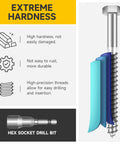 Beefy Heavy Duty Lag Bolts Kit With Washers For Wood Projects 304 Stainless Steel Five Sixteenths Inch Diameter Three Inch Length Partial Thread Bright Finish Twelve Sets Includes Twelve Bolts And Twelve Flat Washers By MYWISH, illustration showing component features and hex socket drill bit.