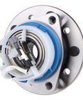 Front Wheel Hub And Bearing Assembly For 2004 2005 Chevy Classic, 1997 2003 Malibu, 1999 2004 Oldsmobile Alero, 1997 1999 Cutlass, 1999 2005 Pontiac Grand Am With ABS, For Your Daily Ride, Premium OE Replacement For A Smooth Ride And Quiet Operation close-up view of metal assembly