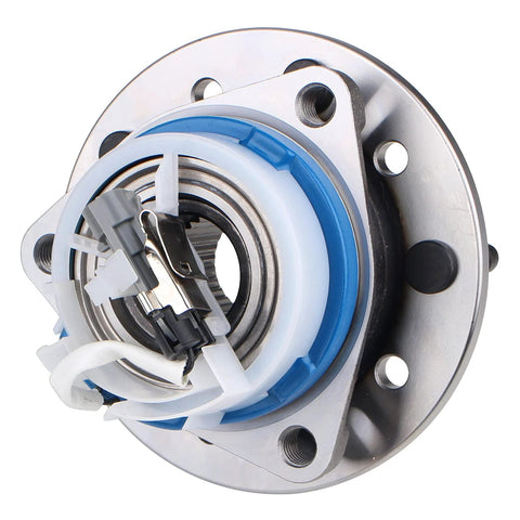 Front Wheel Hub And Bearing Assembly For 2004 2005 Chevy Classic, 1997 2003 Malibu, 1999 2004 Oldsmobile Alero, 1997 1999 Cutlass, 1999 2005 Pontiac Grand Am With ABS, For Your Daily Ride, Premium OE Replacement For A Smooth Ride And Quiet Operation close-up view of metal assembly