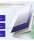 JUDYSSY Courtyard Light Led Solar Floodlight Outdoor with Remote Control,Waterproof Solar Led Security Light Street Road,High Power Solar Lamp for Garden,Output Efficie，displaying solar panel conversion rate details.