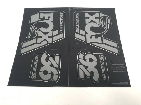 Heritage Fork And Shock Decal Kit Stealth Vinyl Finish For Motorcycles And Dirt Bikes shown with FOX Factory logos