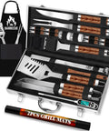 26-Piece Grilling Tools Set For Men And Dads, Fathers Day Gift Ready, Heavy Duty Stainless Steel BBQ Utensils Kit With Apron