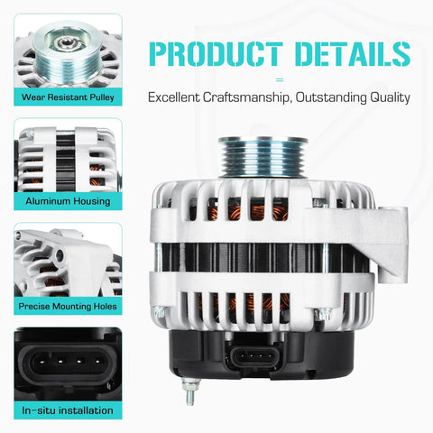 Beefy Heavy Duty Alternator Replacement For GM Trucks And SUVs Including Rainier Escalade Avalanche Express Suburban Sierra