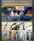 Zero point quick change fixture in use, showing robotic automation and tool adjustment for efficient production.