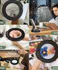 5X Magnifying Glass With Light And Stand for DIYers, Crafters, Hobby Nerds in use for painting, embroidery, engraving, nail art