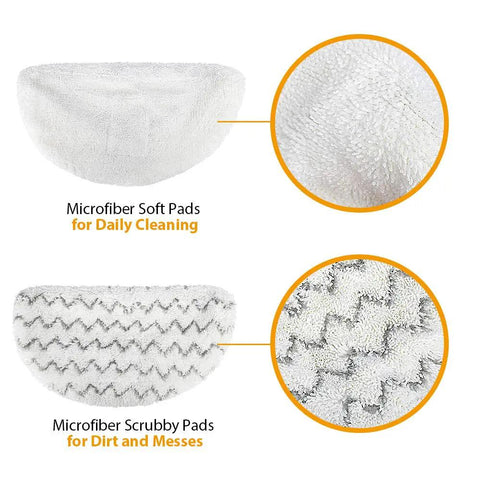 Washable Reusable Steam Mop Pads For PowerFresh Compatible With 1940 1440 1544 Series; microfiber soft and scrubby pads