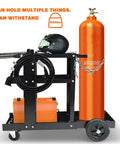 MIG Welder Cart With Table Top Cabinet And Gas Bottle Storage, Built To Haul Heavy Gear For Two Welders, Plasma Cutter Ready