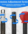 Image showing Tension Adjustment System with three center punches featuring different heads for adjustable spring force.
