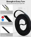 Beefed Up Dryer Repair Kit With W10837240 W10314173 Idler Pulley And Drum Rollers 661570V Belt for dryer with grooves and ribs