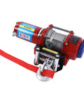Heavy Duty 4500lb Electric Winch Kit For Trucks And Trailers With Easy Install Planetary Gear Design, red steel winch with hook