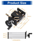 Dimensions and specifications of 50mm Travel Manual Sliding Table With Double Axis Linear Stage TR12X4 Acme Lead Screw.