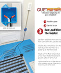 Radiant Floor Heating Mat For Floating Floors 3x10 Ft 240V Cuttable Mat installation showing wiring to thermostat