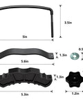 Beefy Heavy Duty Roof Rack U Bolt Set 2 Pack Mounting Hardware dimensions with iron U bolt, saddle, washer, and nut