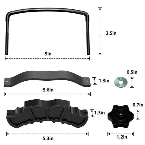 Beefy Heavy Duty Roof Rack U Bolt Set 2 Pack Mounting Hardware dimensions with iron U bolt, saddle, washer, and nut