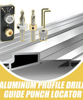 Rugged Aluminum Drill Guide For Frame Assemblies And Cabinet Joinery, Straight Bore Hole Positioner With Scale, Precision Drilling Jig