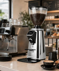Lock In That Perfect Pull Each Day With This Top Tier 64mm Stainless Steel Flat Burr Espresso Coffee Grinder with beans.