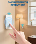 Indoor Wireless Remote Outlet With Big One Touch Button Easy On Off Control For Lamps 15A/1875W 100Ft RF Range Wall Switch