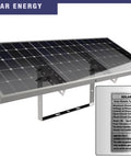 DC 35V 25W Solar Panel Powered Charger Kit With Mount Bracket For ME GO 600 Automatic Sliding Gate Openers, side view
