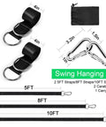 Heavy Duty Tree Swing Straps Kit 2200 Lb Capacity includes two 5 ft straps, lock carabiners, and carry pouch for swing or hammock.