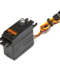High Torque High Speed HV Standard RC Aircraft Servo with metal gears and dual bearings, black casing, side view