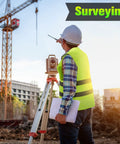 Worker in neon mesh vest with hard hat at construction site; focus keyword: 50 Pack High Visibility Reflective Safety Vests Bulk For Men Women Work Cycling Running Neon Mesh Security Gear For Outdoor Jobs Great For Construction Sites, Warehouse, Landscaping, Night Work, Running Or Cycling In Low Light.
