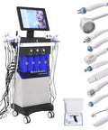 All In One Hydrogen Oxygen Facial Skin Care Machine with 10.4 inch touch screen and 14 attachments for home and office use