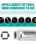 Oxygen Sensor Socket Wrench For Easy Dismantling I Type 45 Steel with hex head, shown with compatibility icons for automotive tools.