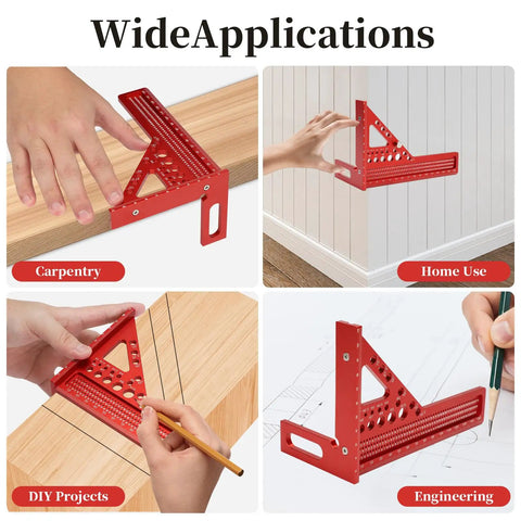 Built Tough Aluminum Multi Angle Measuring Ruler With Quick Snap Angle Pin for precise carpentry, home use, DIY projects, engineering.