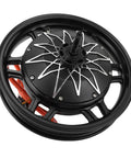 Heavy Duty Aluminum Alloy Wheel Hub Motor 14 Inch For Electric Scooter Motorcycle Conversion Kit showing detailed black wheel design.