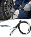 Shop Ready 1 4 Inch Pneumatic Angle Grinder Kicking Out Fast 25000 Rpm Spin Built With Rugged Aluminum Body For Serious Auto Mechanics And Hobbyists Doing Nitty Gritty Grinds, used with air tool setup.