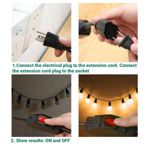 Rough And Ready Heavy Duty Extension Cord With Switch Waterproof 3 Prong Outdoor Power Cable Rated 15 Amp And 1875 Watt for easy plug connections.