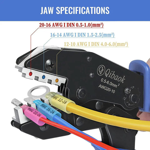Ratcheting Wire Crimping Tool For Heat Shrink Connectors With 200 Pcs Butt Connectors AWG 20 To 10 High Precision Jaw