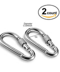 2 count Beefy Safety Rotational Swivel With Aluminum Alloy Double Ball Bearings, Holds Over 8500 Pounds, 360 Degree Spin For Smooth Rope Climbing, Hiking And Workouts, Attaches Up To Three Carabiners, Prevents Rope Twist And Kinking, 1in