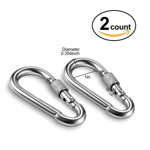 2 count Beefy Safety Rotational Swivel With Aluminum Alloy Double Ball Bearings, Holds Over 8500 Pounds, 360 Degree Spin For Smooth Rope Climbing, Hiking And Workouts, Attaches Up To Three Carabiners, Prevents Rope Twist And Kinking, 1in