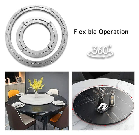 Heavy Duty Turntable Bearing With Silent Slewing Ring For Lazy Susan And Rotating Table Plate 360 Degree Swivel Aluminum Body