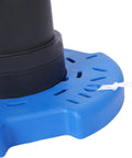 No Sweat One Third Horsepower Submersible Water Pump With Rugged Strainer Base for rapid drainage, showing base detail and rope.